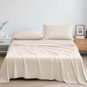For Oeko Tex King Size Bedding Set 100% Bamboo Fabric with Knitted Fitted Sheet Eco-Friendly Luxury Bed Sheets