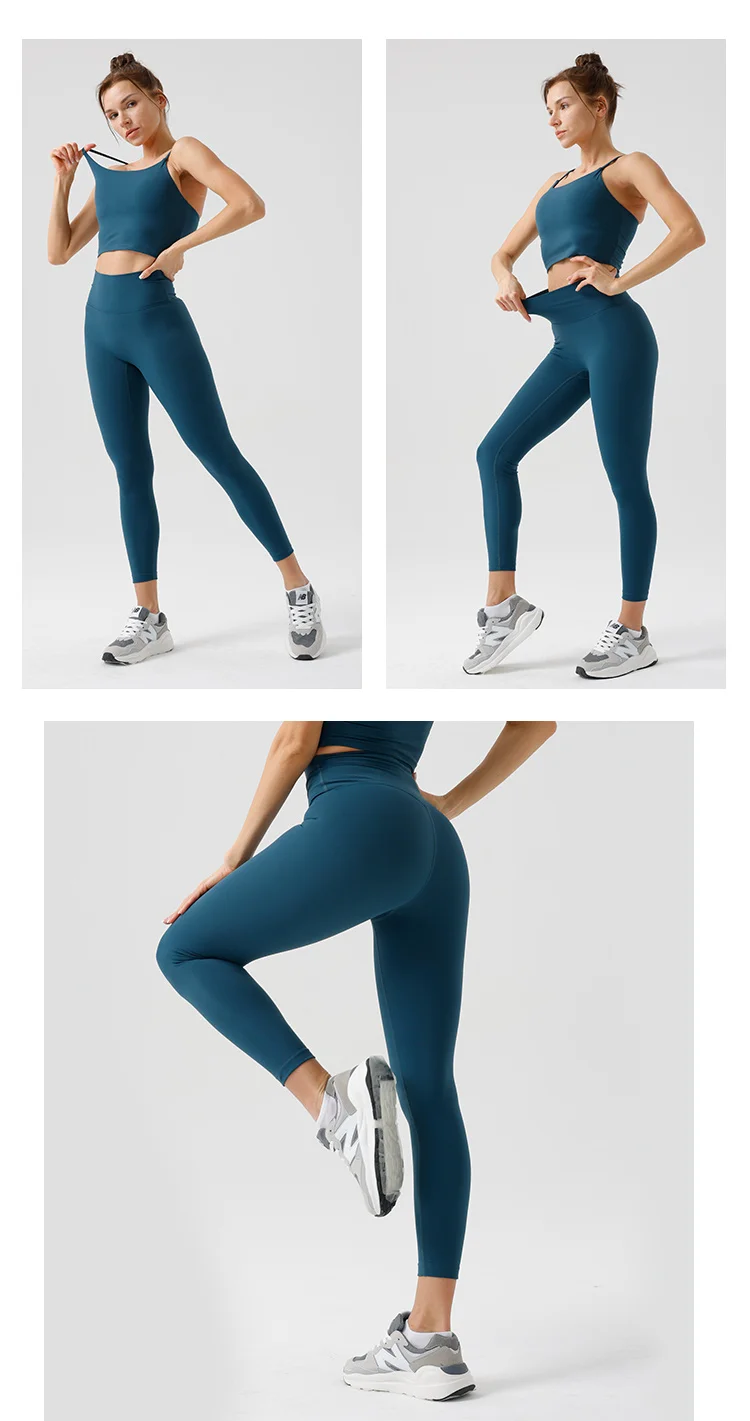 Gym Wear Logo 2pc Womens Fitness Set Gym Open Back Leggins Women