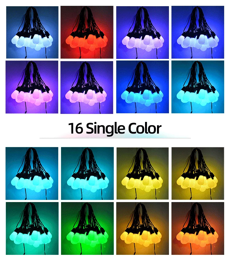 S14 Bulb IP67 Shatterproof App Control Patio Solar LED Edison Vintage Lights String Smart RGB Garden Hanging Decoration Lighting