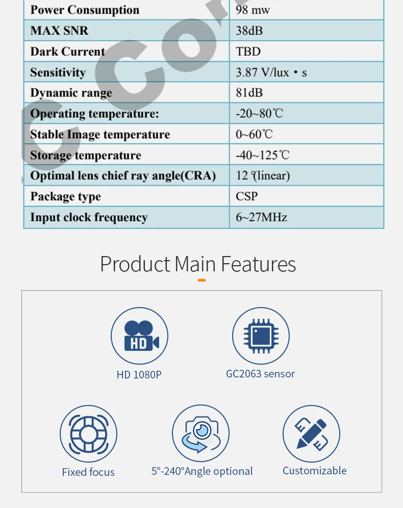 DGZX MIPI 2MP HD 1080P Wide Angle Camera Module插图2