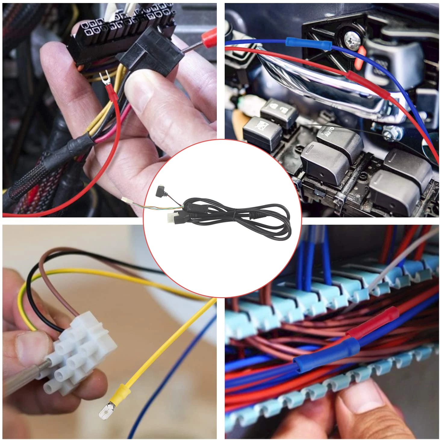 Male Copper Connector Housing 1m2m Wire Harness 18awg Copper Connector