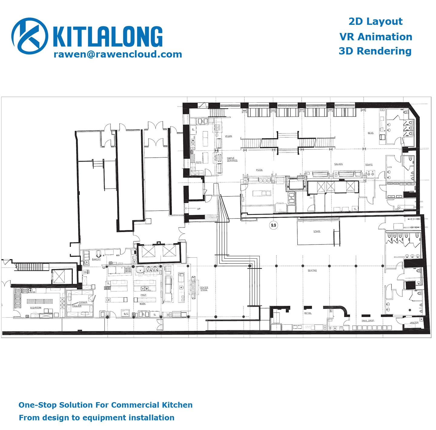 Высокоэффективный Профессиональный Ресторан RAWEM столовая кухня дизайн для отеля фаст-фуд ресторан коммерческий