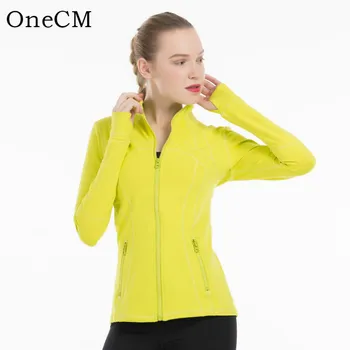 Womens High Quality Lightweight Full Zip Track Jacket Slim Fit Soft Hand Feel High Neck Collar Solid Sport Jacket
