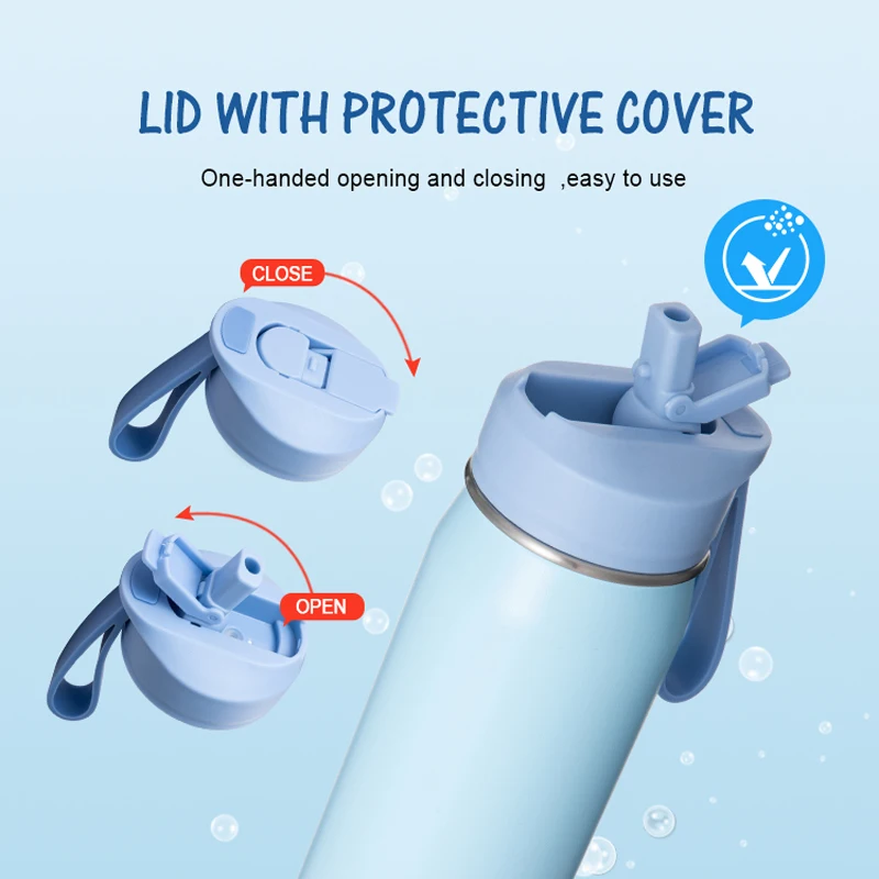 Customized Color BPA Free Custom logo Sports 24oz Gym Thermal Insulated Stainless Steel Water Bottle 18oz With Straw Lid