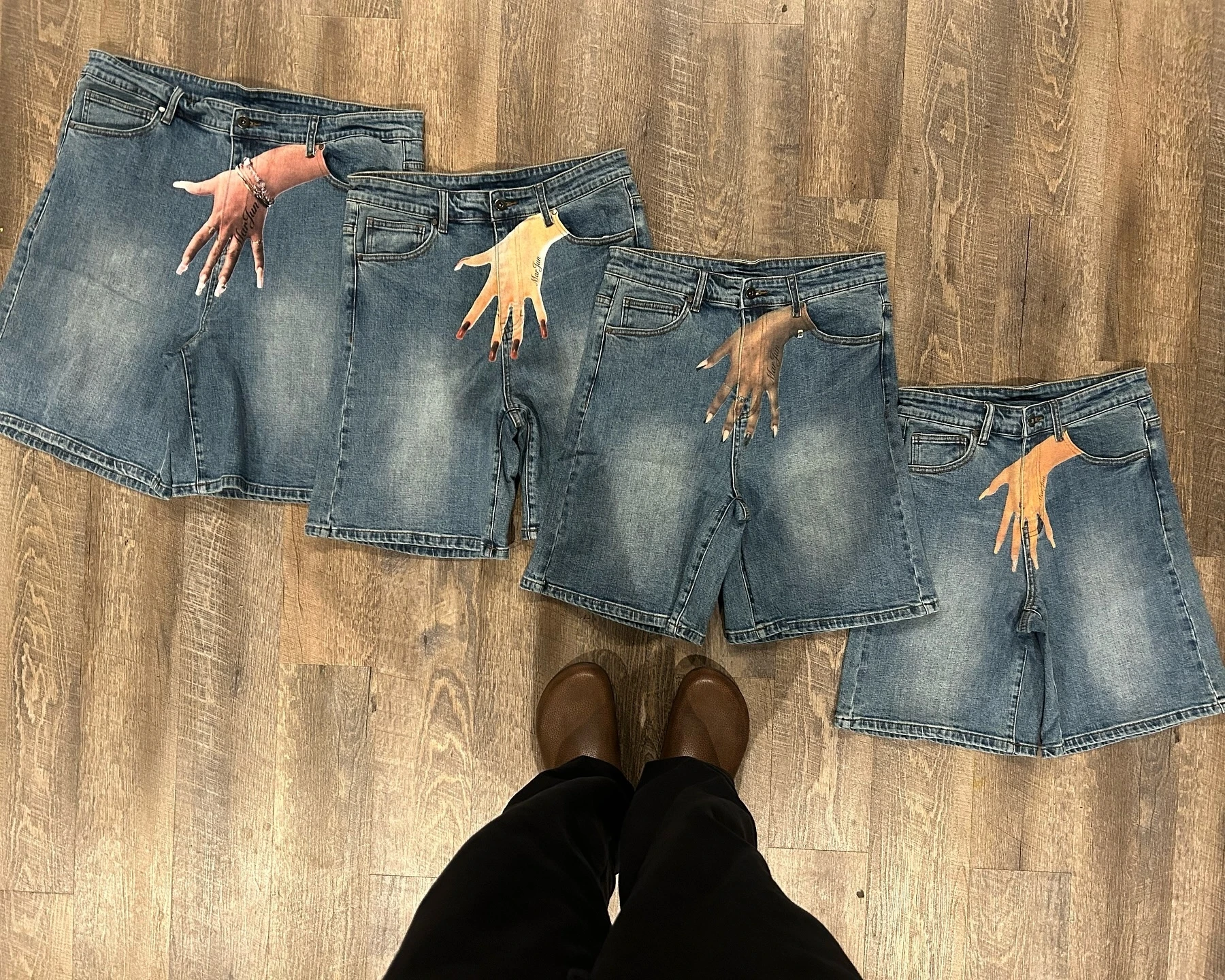 Jorts Baggy Manufacturer Streetwear Designer Cotton Print Logo Oversized Vintage Mud Acid Wash Denim Jeans Short Denim Jorts Men gallery 2