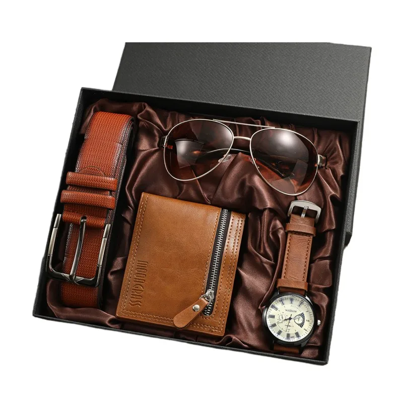 Men's Gift Set Beautifully Packaged Watch + Wallet Belt Set Creative  Combination Set