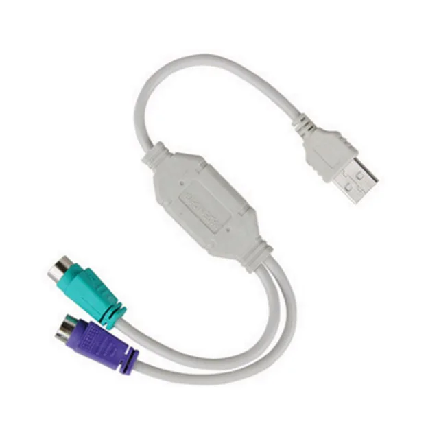 PS2 to USB Adapter - for Keyboard & Mouse with PS2 Interface - Support PS/2 Port of KVM Switch - Built-in USB IC