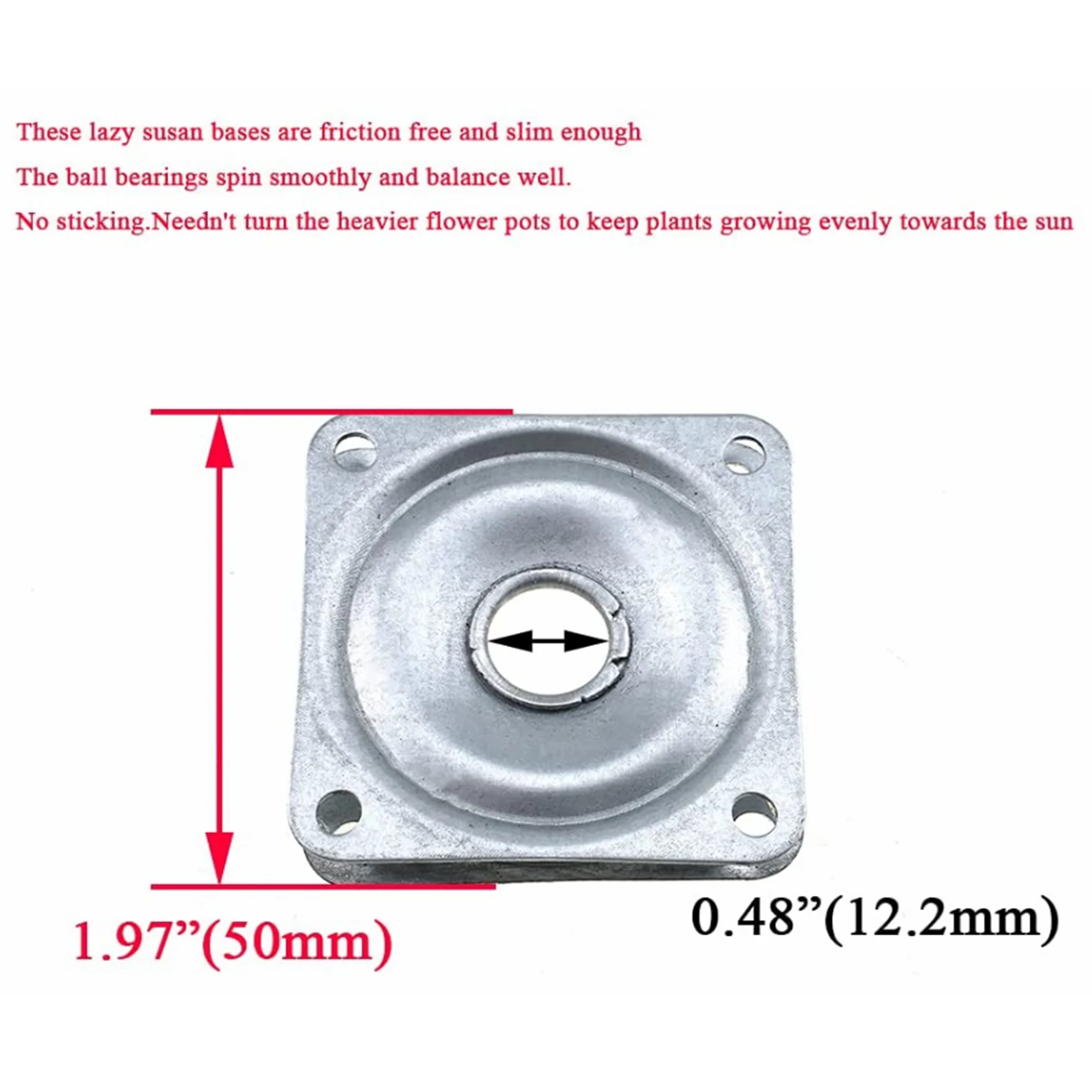 2 Inch Square Lazy Susan Turntable Bearings Kitchen Hardware Swivel