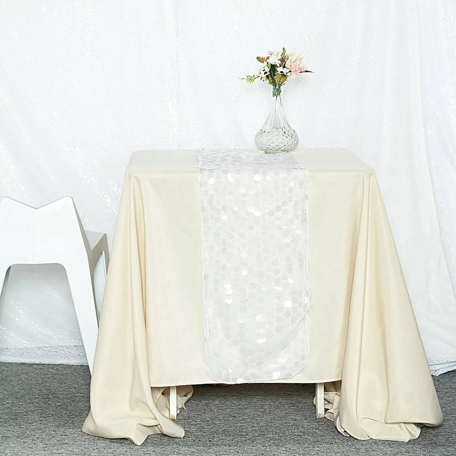 Best Sale Table Cloth Wholesale 13"x108" Big Sequin Runners Payette Table Runners