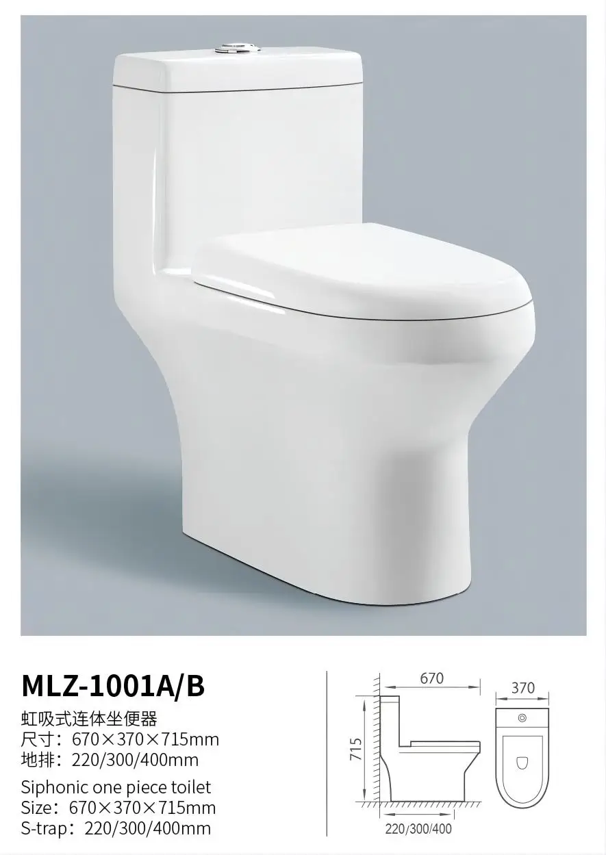 China Factory  Siphon S Trap 300 mm One Piece Toilet Floor Mounted Ceramic Toilet supplier