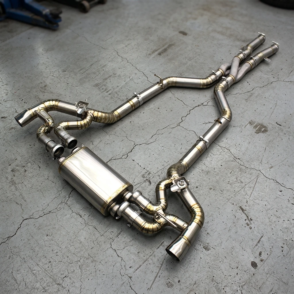 1 Titanium Catback Exhaust With Z-Pipe Design For Mercedes-Benz AMG GT / GTS C190 4.0T 2014-2023
