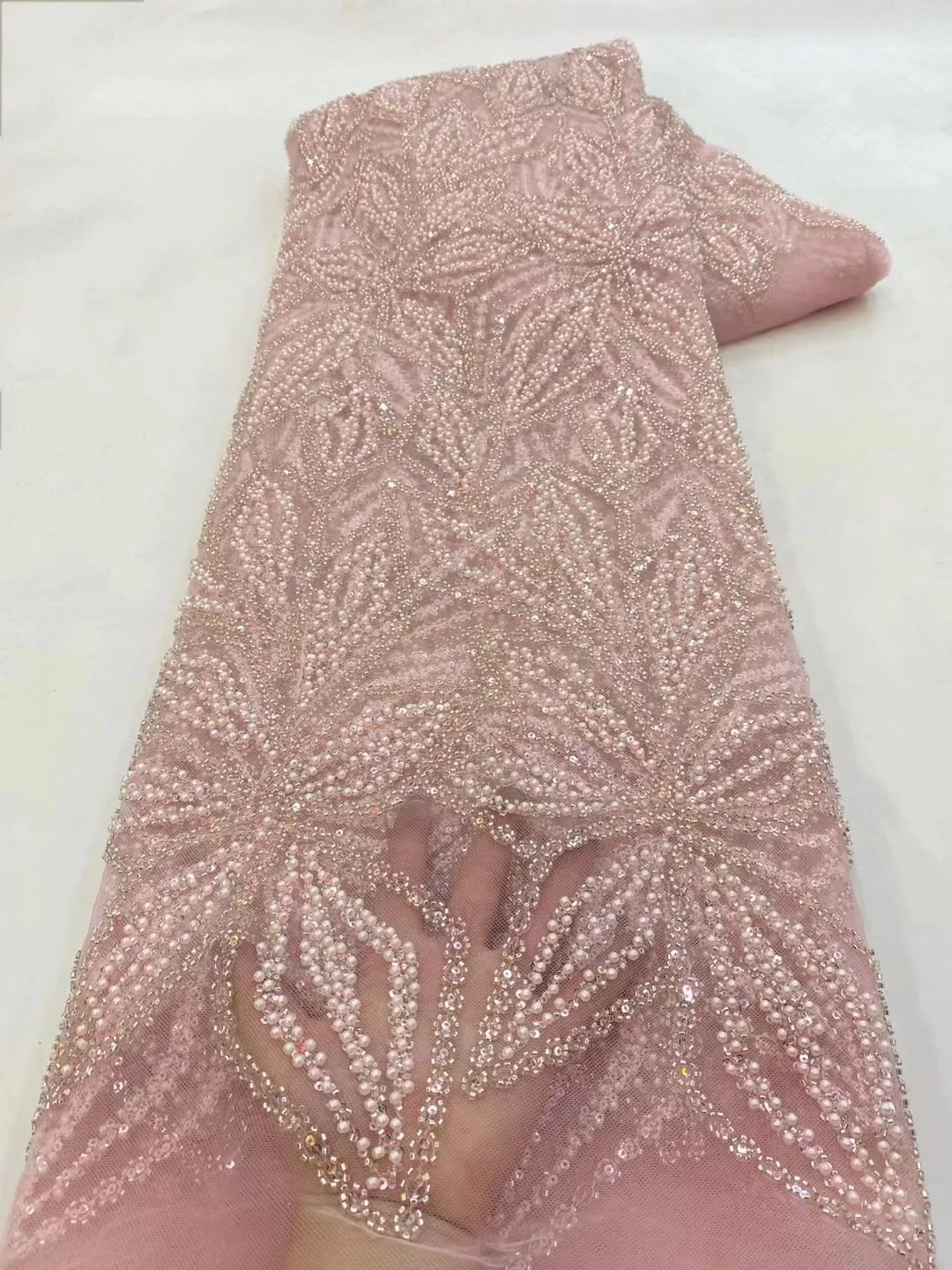 green emerald velvet dress Aspiration Traders Rose Gold Hand Made Beaded African Wedding George Wrapper Set main image 0