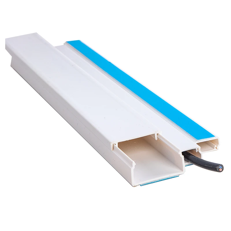 Plastic Electrical Conduit Mini Trunk PVC Cable Trunking Durable Floor Cable Protector Cover Yellow Strips Channel