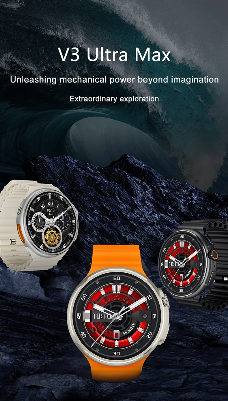 Best Seller V3 ULTRA MAX HD Screen 15 Long Endurance Smart Watch NFC B Pressure SOS Emergency Call Sleep Tracker