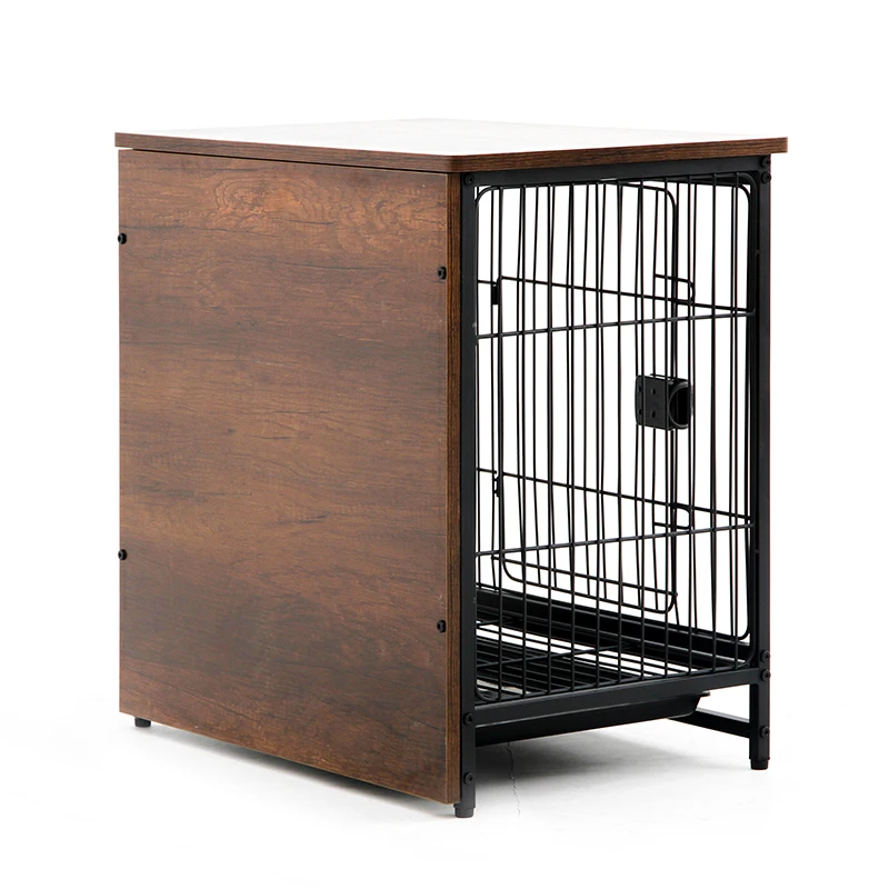 Heavy Duty Metal Particle Board Dog Kennel with Plastic Tray