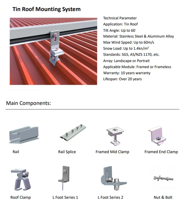 product-1-1 Corrugated Roof Photovoltaic Install Mounting System Solar Frame Racking Metal Structure