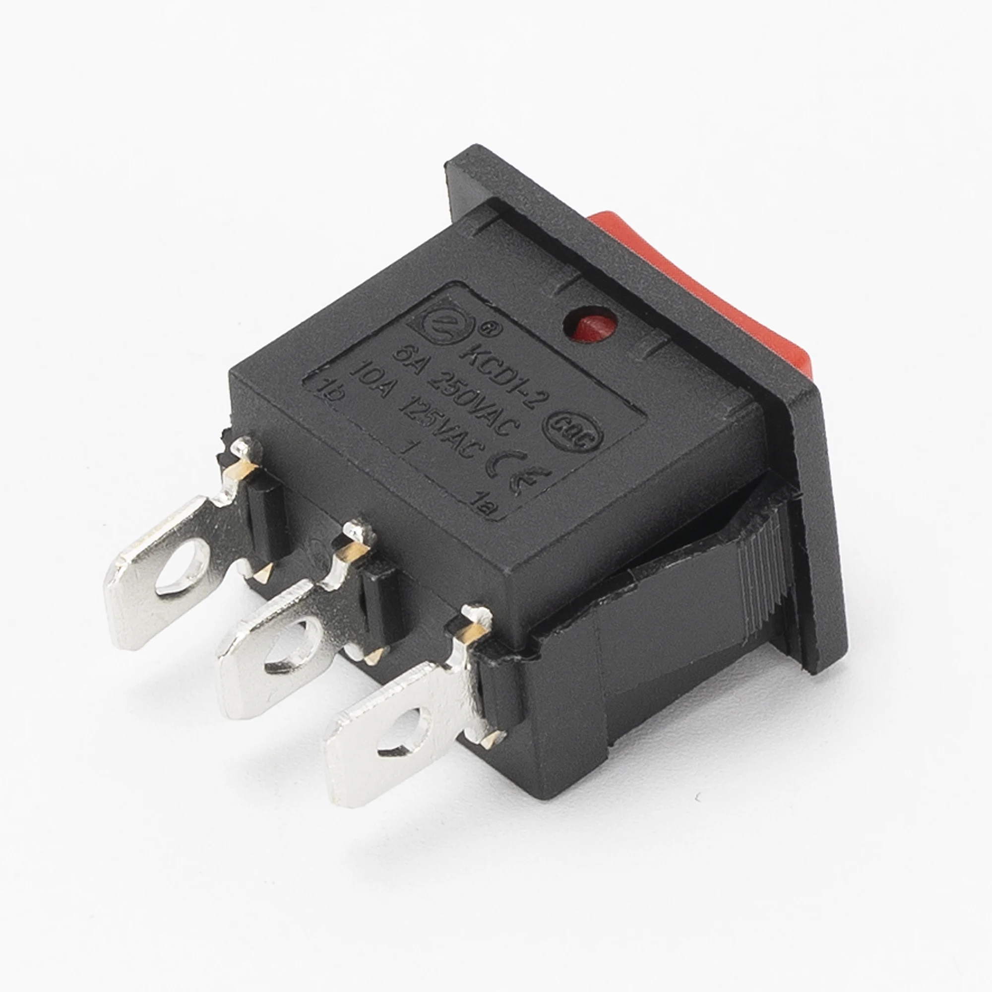 3PIN on off Rocker Switch for Automotive 6A 250VAC 3 Way with Solder Terminal