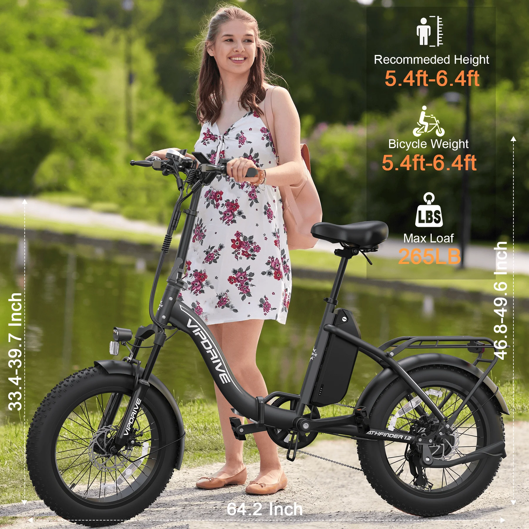 USA Warehouse Stock 48V 13AH 500W 20 Inch Fat Tire Folding Adults Ebike Multi Mode Moped Cheap City Foldable Mountain Ebike