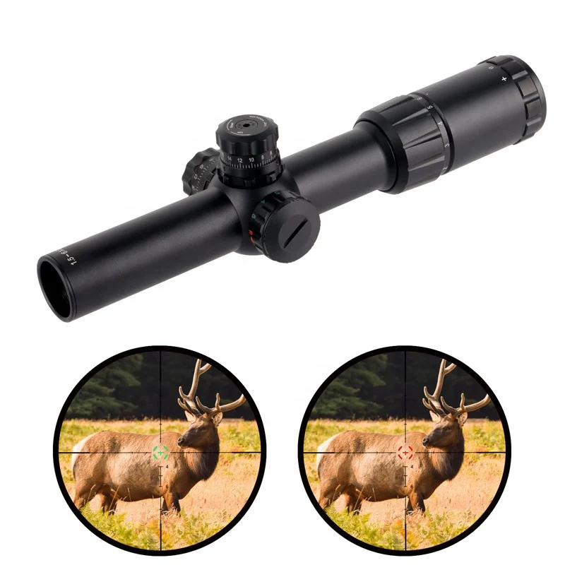 Уличный противоударный Тактический телескопический прицел 800 г с подсветкой 1 5-6x24E красный зеленый средний звон IP67 водонепроницаемый охотничий