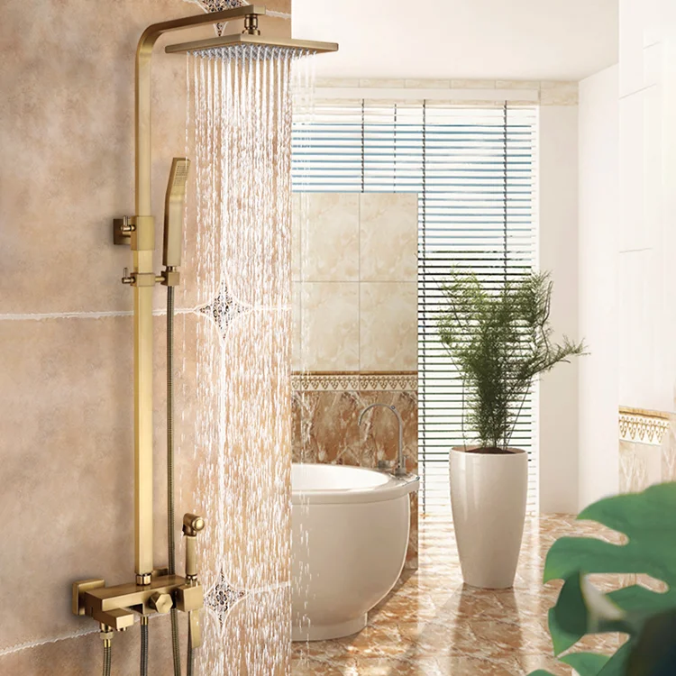Modern Style Bathroom Rainfall Shower Multifunction Antique Shower Set wtih Spray
