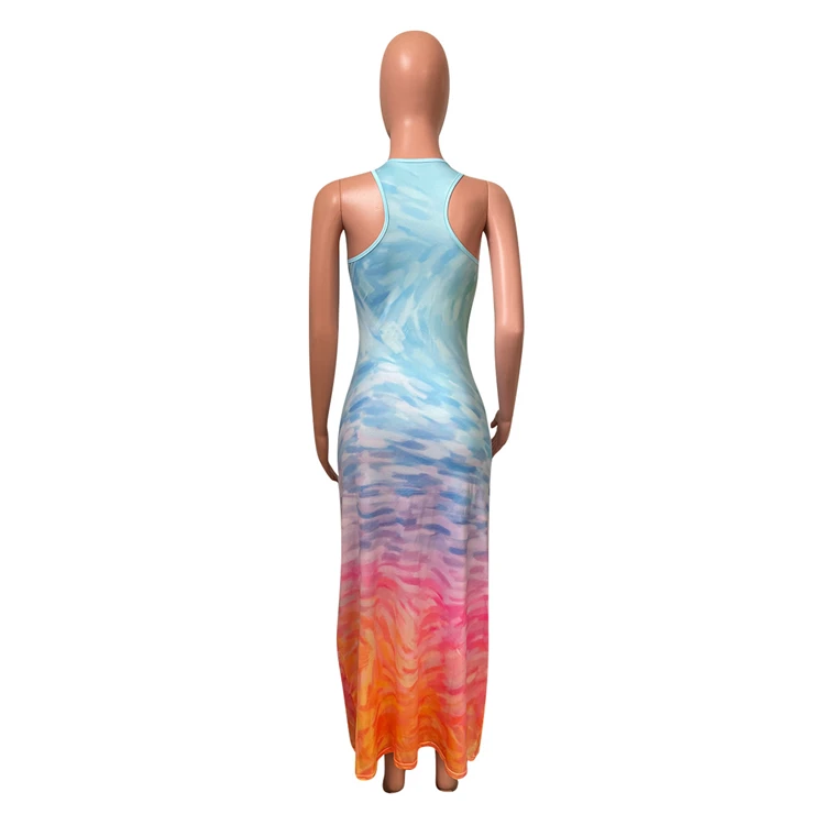 MOEN vestido de dama Colorful Bodycon Trendy Women Clothing Casual Dresses 2021 Long Maxi Dress