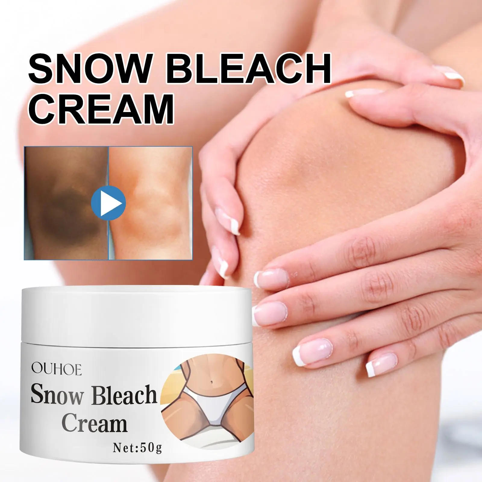OUHOE Private Part Whitening Snow Bleach Cream Intimate Underarms Bikini Area Remove Dark Spots Inner Thigh Whitening Cream