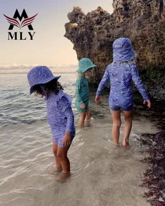 MLY  One-piece Swimsuit Sunscreen Quick-drying Little Kids Surf Clothing Boys Girls Toddler Swimwear Children's Swimwear