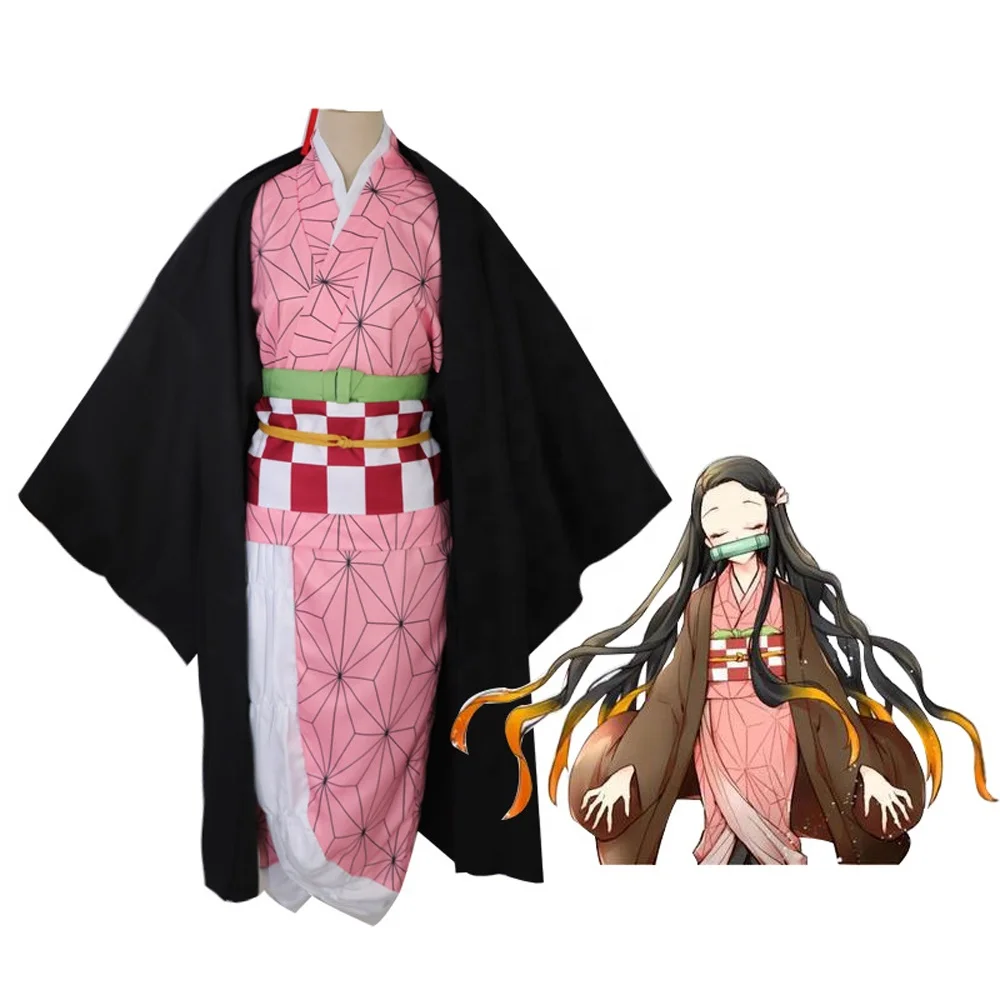 Anime Costume Demon Killer Kimono is Not Yaiba Zenitsu Nezuko Shinobu As a  Female, and the Large Kimono Yukata As a Halloween, Men(Child 150)