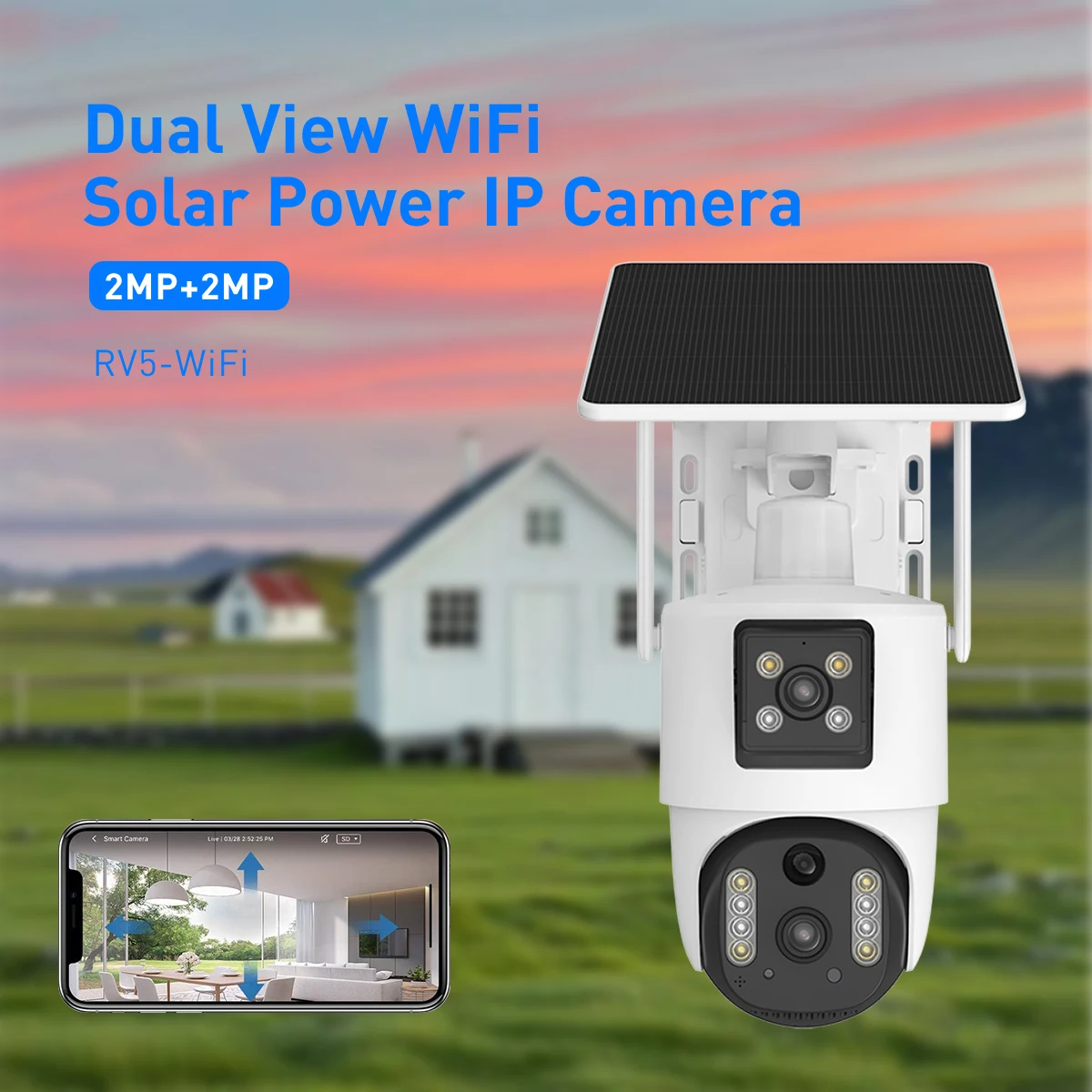 product v380 rv5 wifi solar 2mp dual lens outdoor security camera hd cctv with night vision storage motion detection tf card  cloud data-61