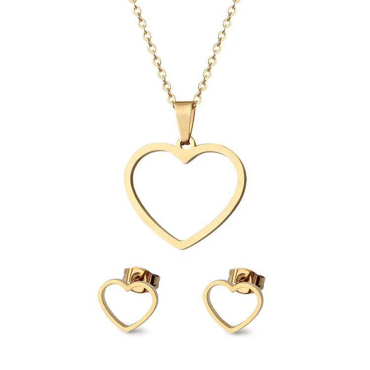 Gold Plated Hollow Heart Shape Charm 