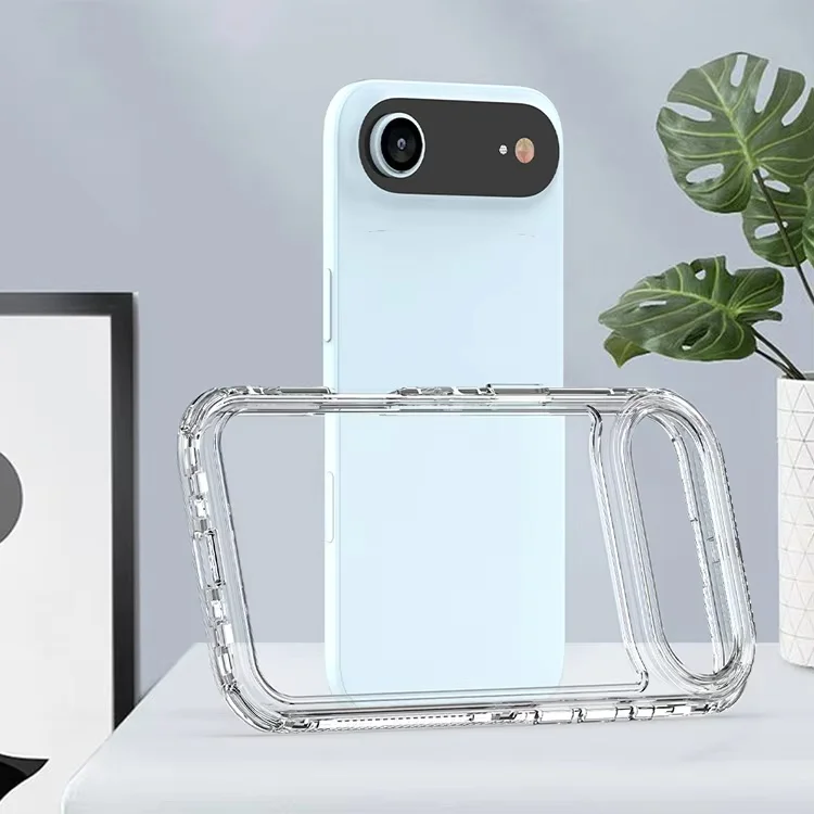 product 2 in 1 tpupc material mobile phone cases for iphone 17 pro and  17 air clear transparent shockproof with clear transparent-4