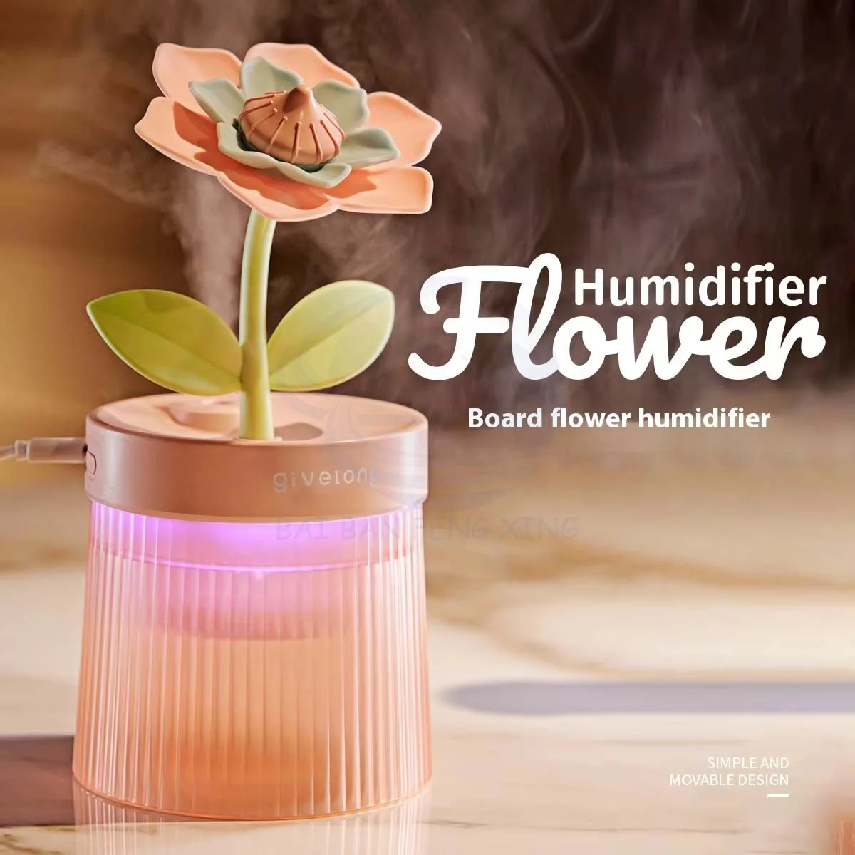 Flowers air Humidifier Small Spray Hydration Home Bedroom Desktop Portable Car USB Aromatherapy Machine 6