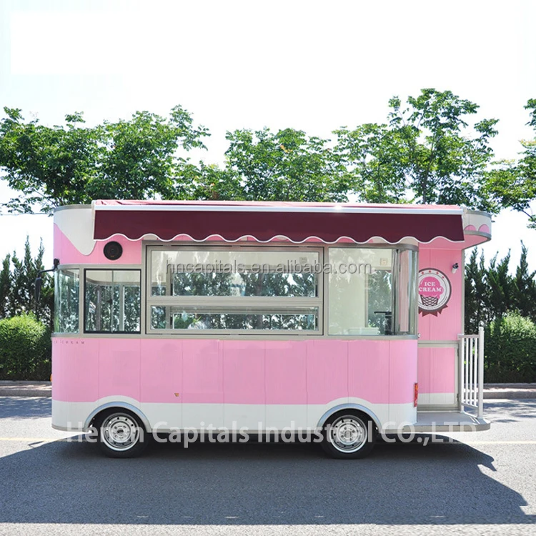 户外移动食品车电动拖车街道厨房餐饮车定制不锈钢食品自动售货面包车