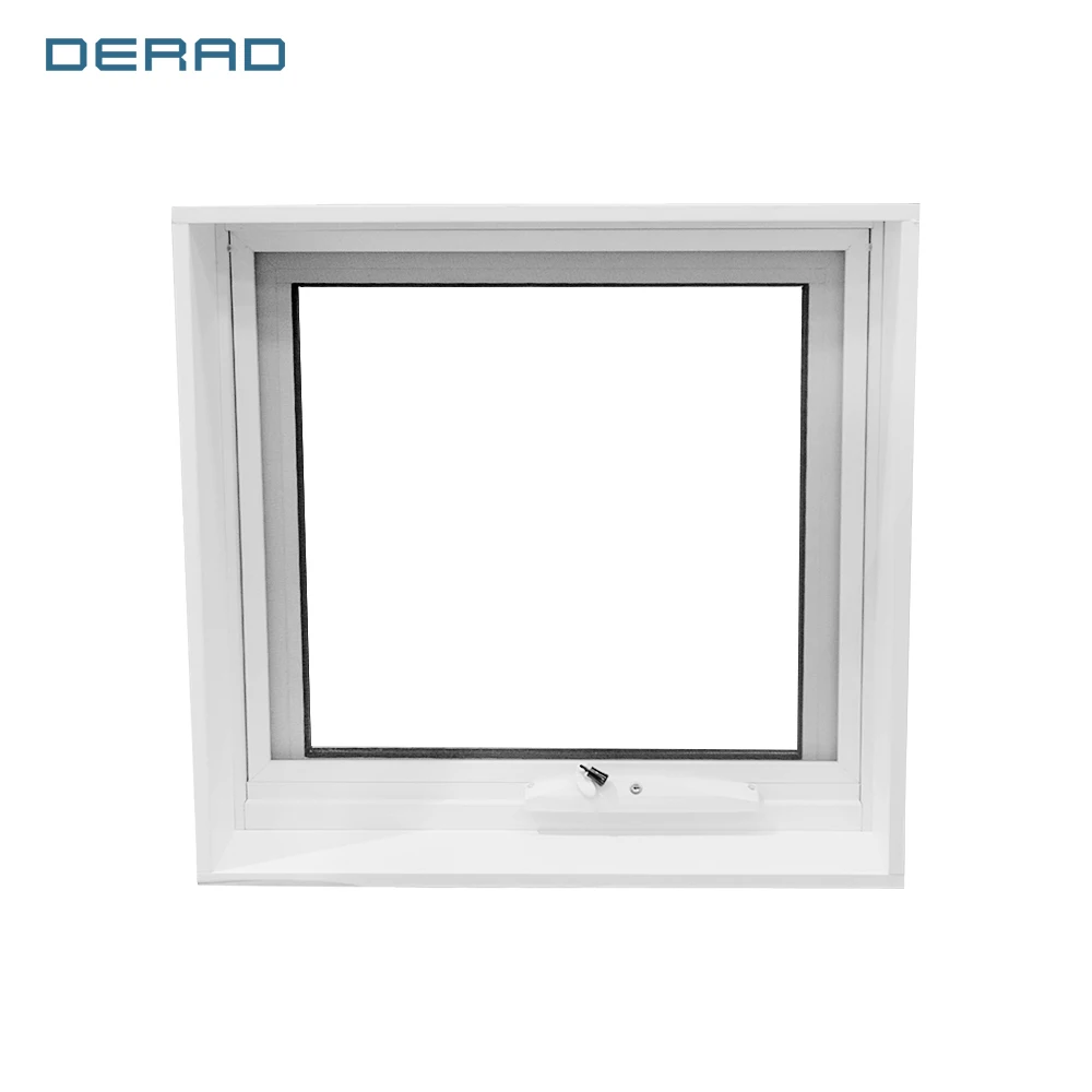 Custom White Black Grey Aluminium Frame Awning Windows Double Tempered Glass 5+15A/Ar+5mm