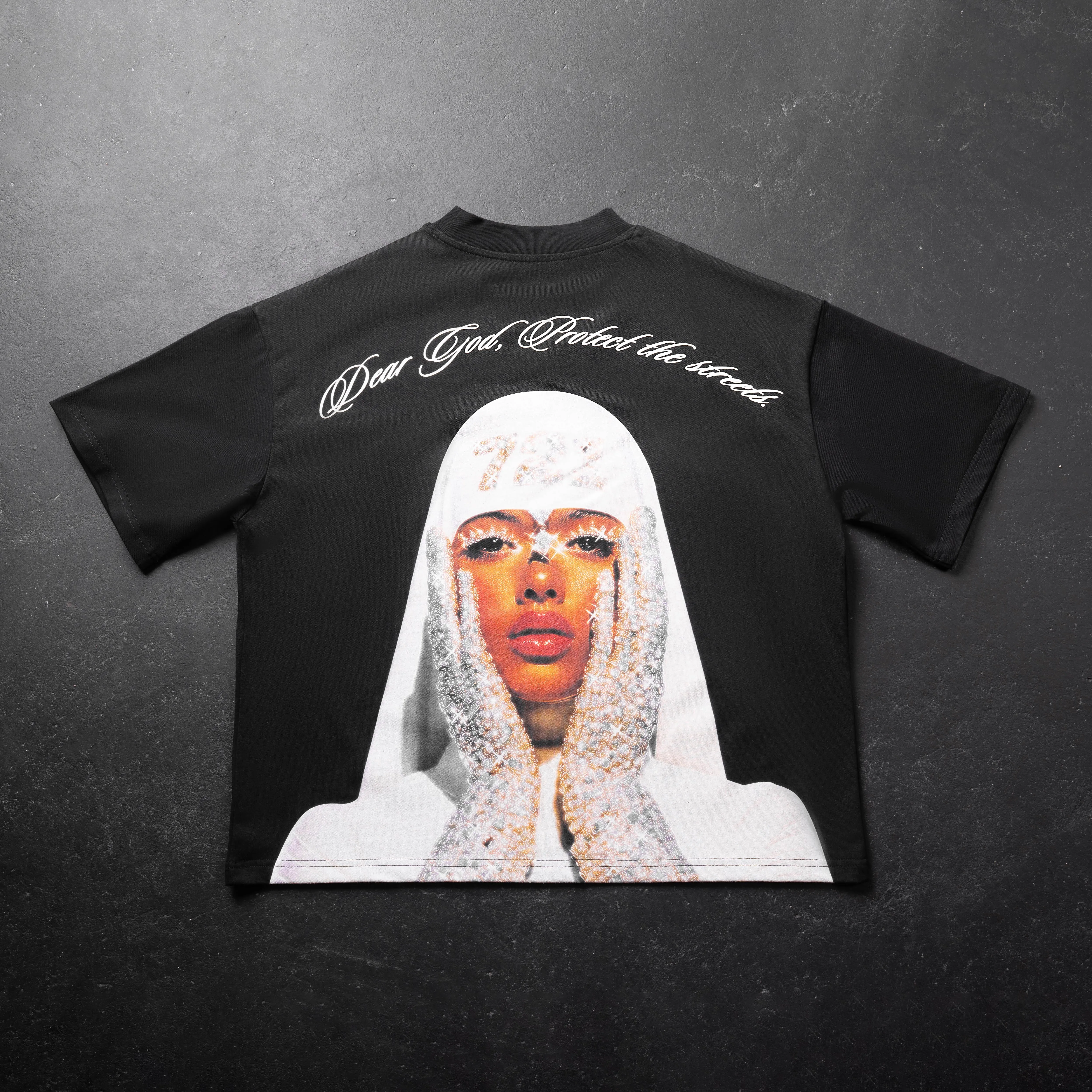 Custom Heavyweight 300gsm Cotton Men's Tshirt Para Hombre Oversized Boxy Ribneck Streetwear Graphic Tshirts for Men Cotton