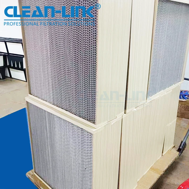 H14 Hepa Filter Aluminum Header Deep Pleat Laminar Flow Hood Hepa Air Filter For Hvac System