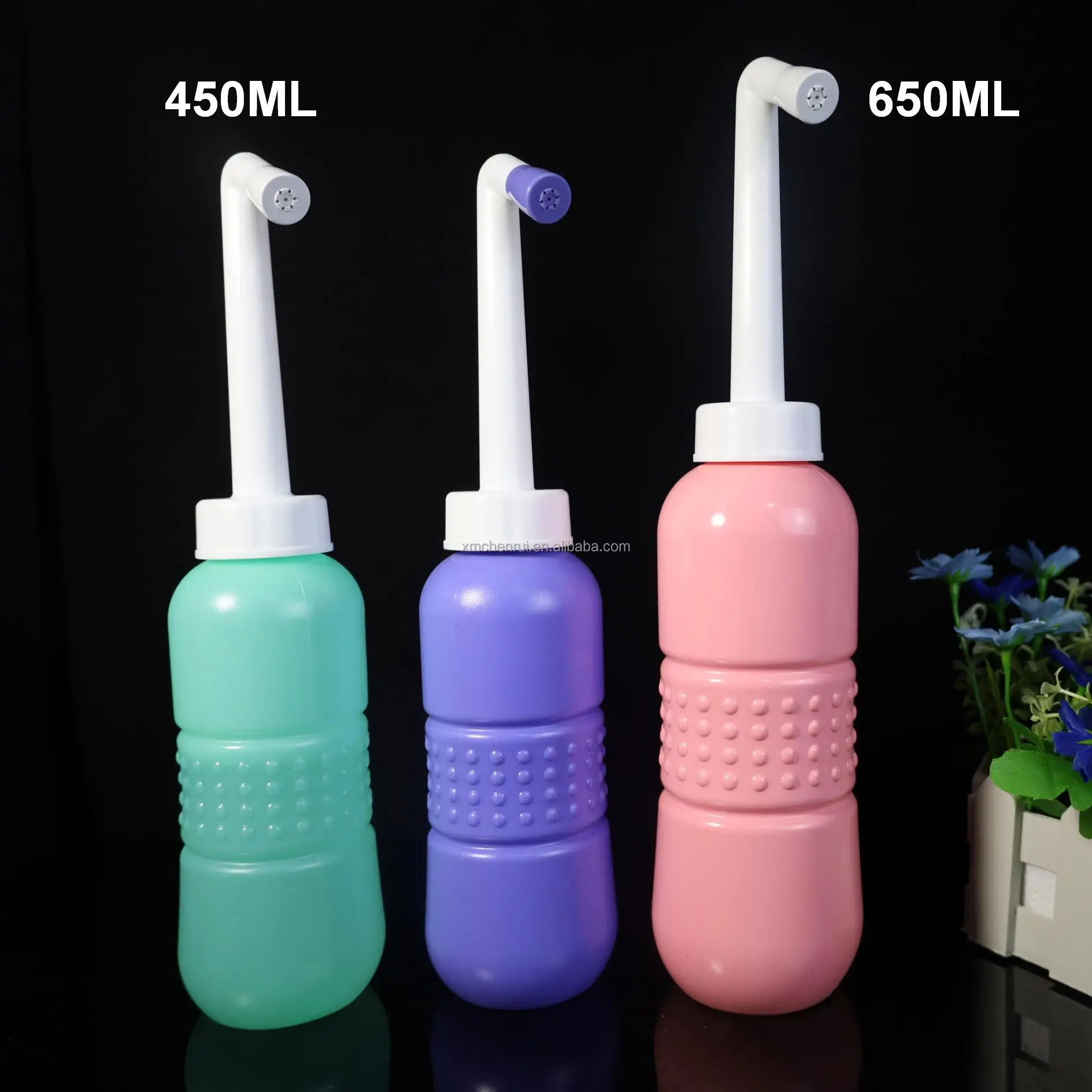2023 Host Sale 450ml Portable Shattaf Bidet Bottle Pink Color Upside