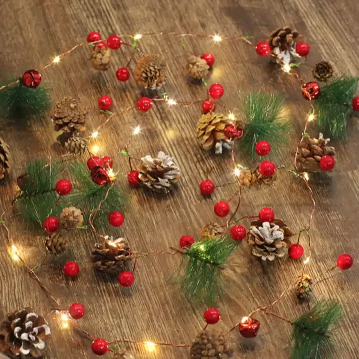 Battery Operated Christmas Lights 20LEDs Pine Cones Fairies LED String Christmas Lights for Halloween Birthday Party