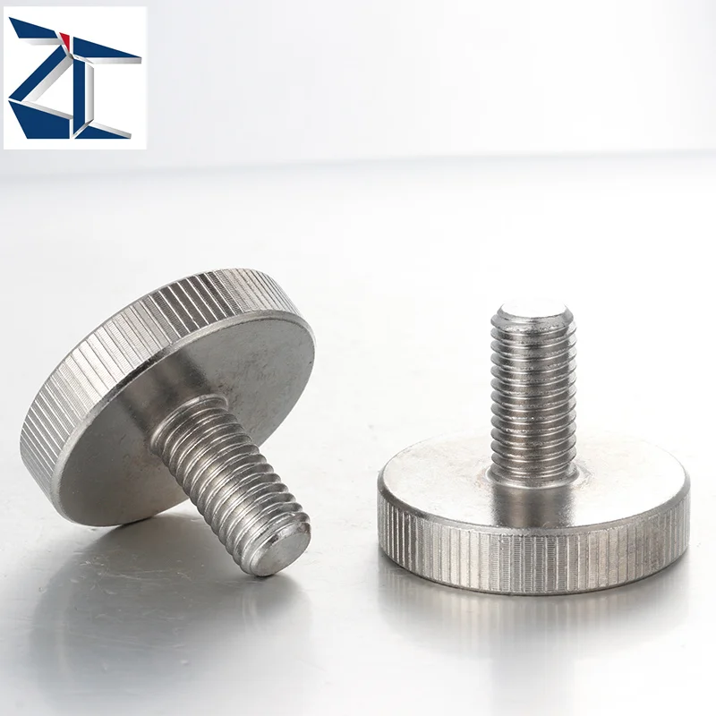 product exclusive offer 304 stainless steel flat head knurled hand screw large flat head knurled screw mirror screw-63