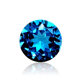Baifu gems factory direct round 1-3mm loose blue natural switzerland topaz stone