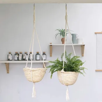 Hot Selling Modern  Seagrass Plant Hanger Indoor Plant Pots House Decor Hanging Basket