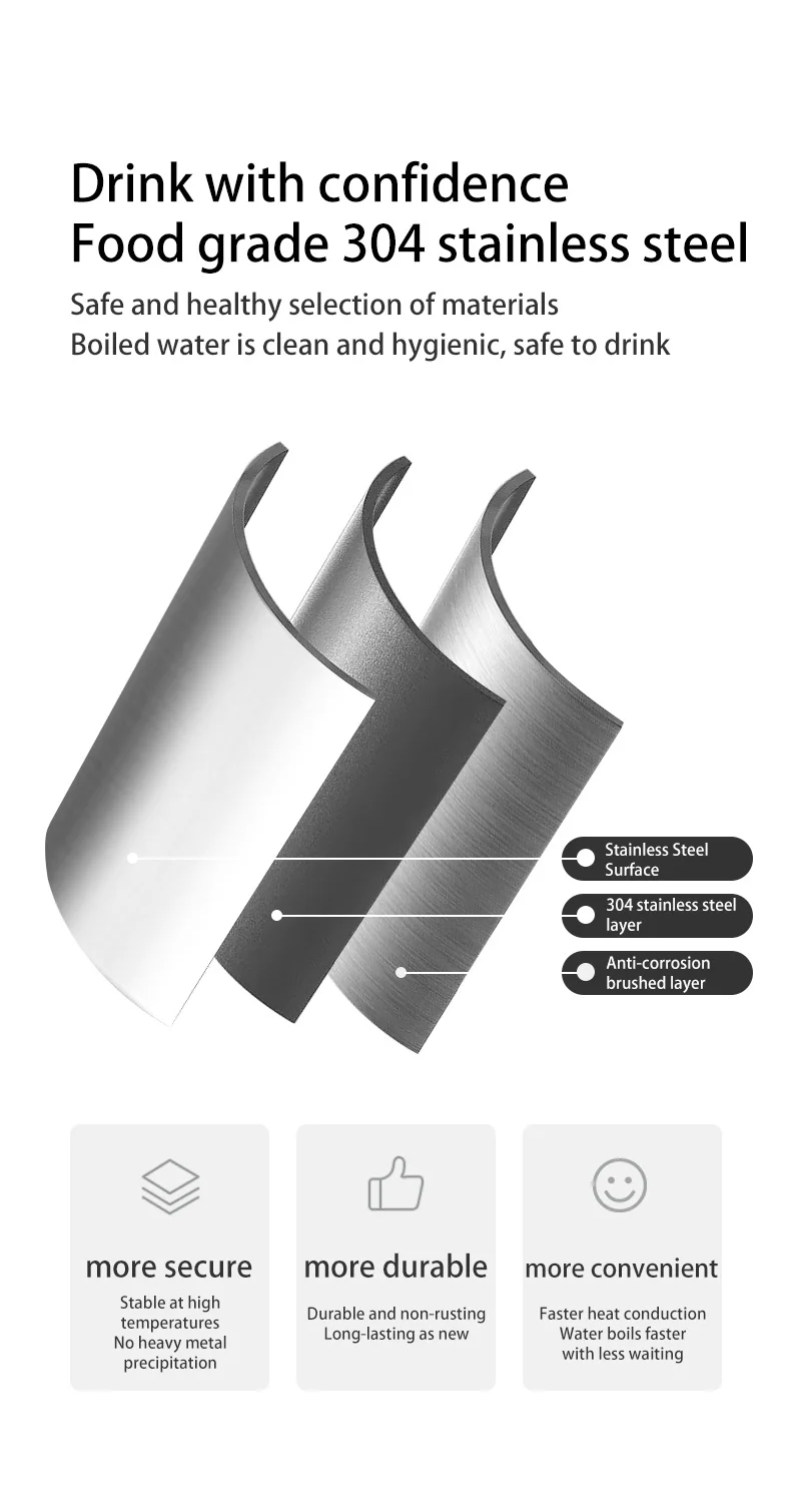 Naturehike 1.5l 304 Stainless Steel Kettle Mountaineering Portable