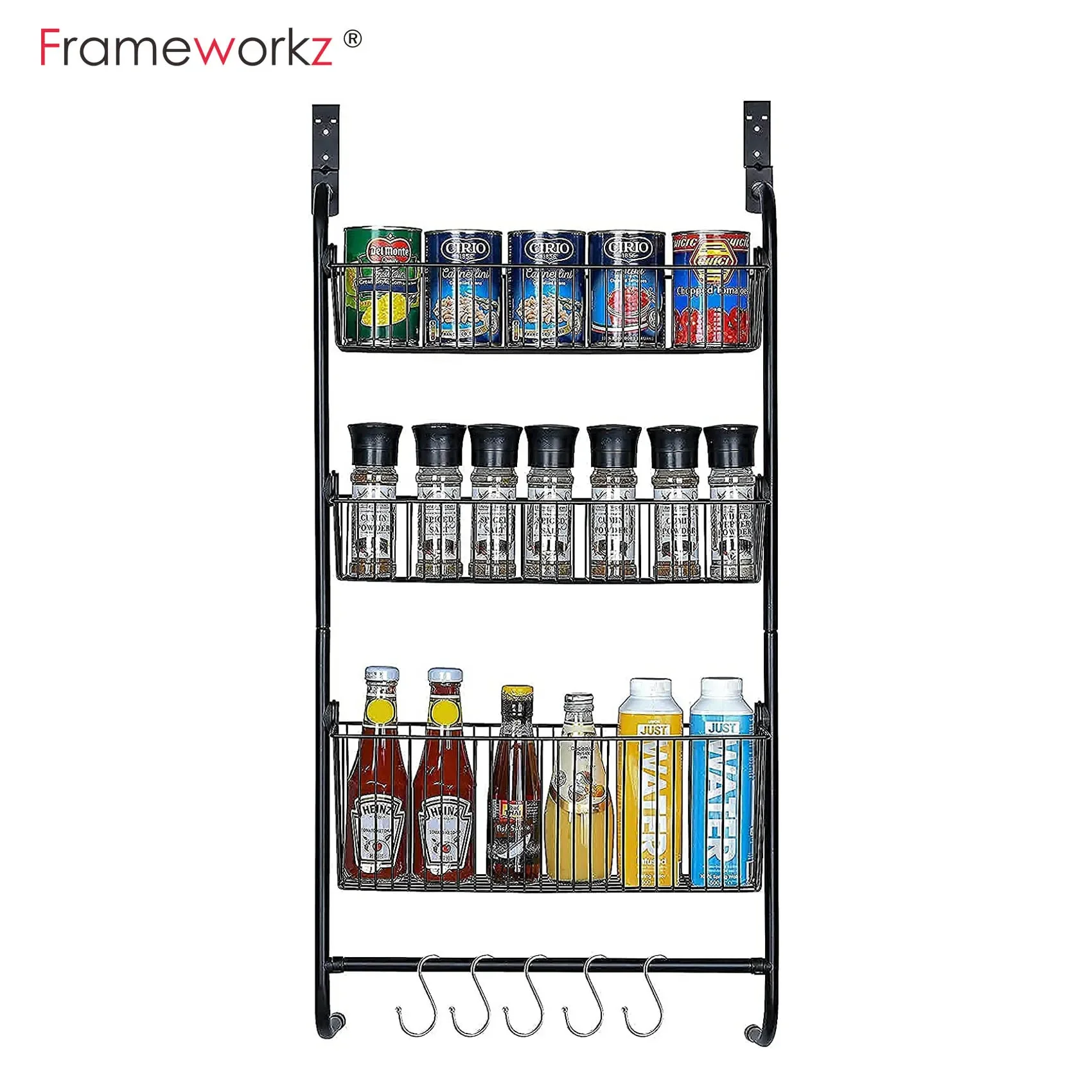 3 Tier Metal Wire Storage Rack - Efficient over-the-Door Organizer