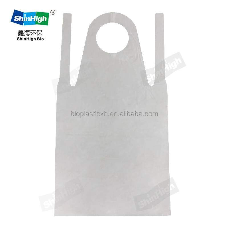High Quality Corn Starch Compostable Disposable Apron Biodegradable Customized Different Types Apron for Farmhouse Kitchen
