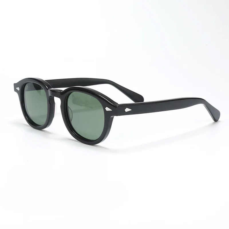 Custom Colorful Sunglasses Small Frame Polarized 2025 Acetate Sunglasses Vintage Men Round Sunglasses