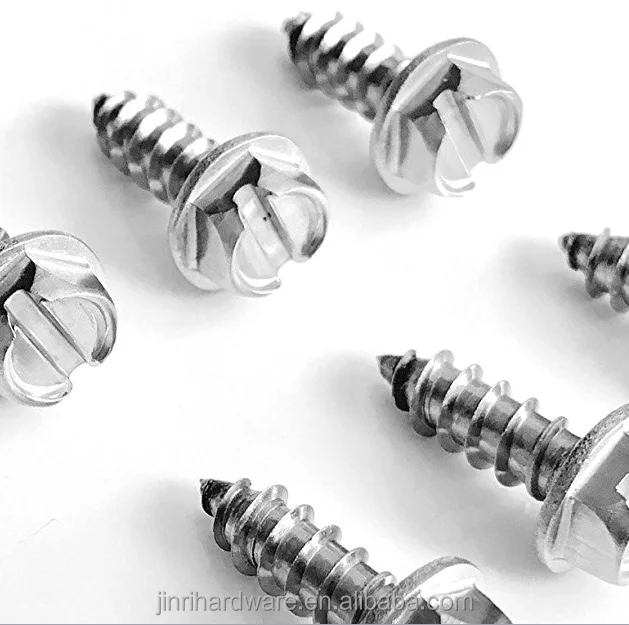 License Plate Screws for Domestic Cars & Trucks RSD Never Rust Stainless Steel Slotted Hex 