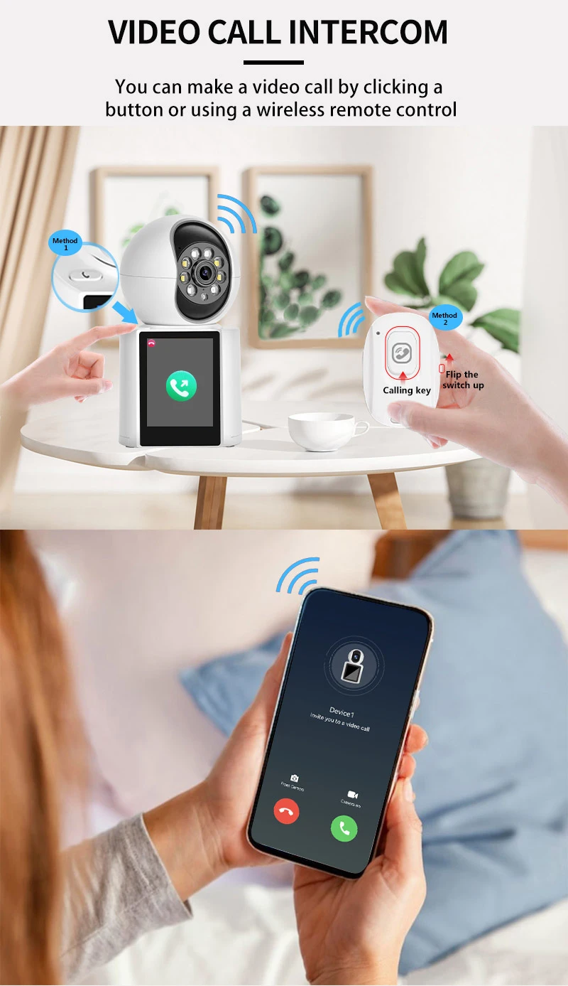 2.8Inch IPS Display Bluetooth Pairing Wireless Remote Control ICSEE Wifi Security Camera