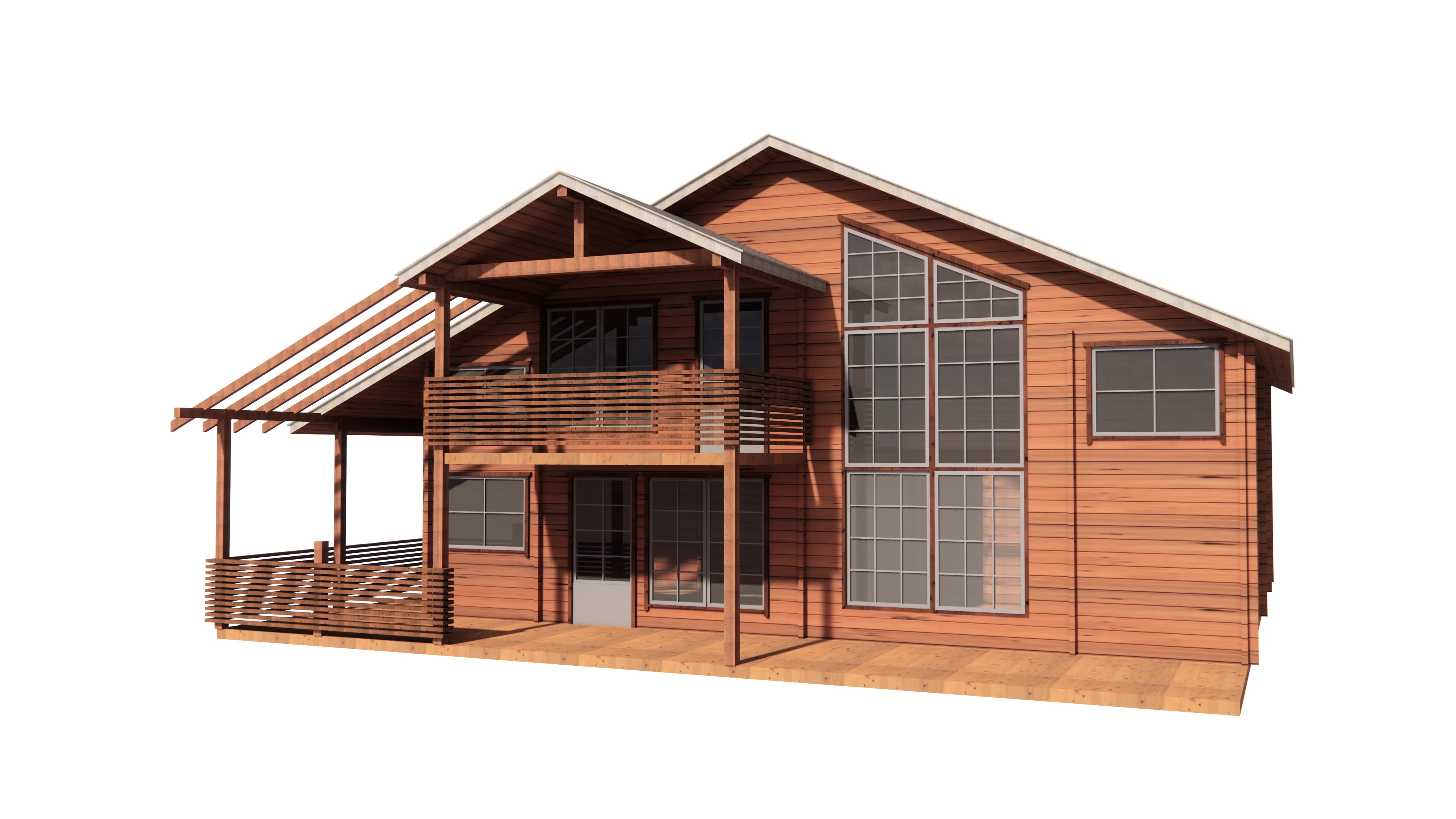 2 Storey 4 Bedrooms Prefab Log Cabin/chalet/wooden House for Family Living