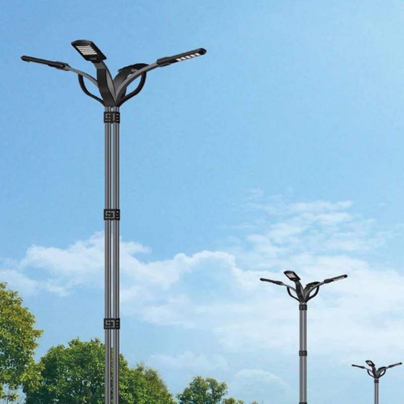 Lige type LED-belysningspæl, pæle med enkeltarm til gadelys