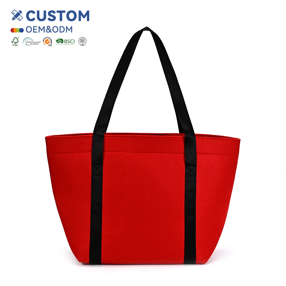 Wholesale Customized Large Capacity Ordinary Large Handbags, Casual Shopping Felt Bags with Handles